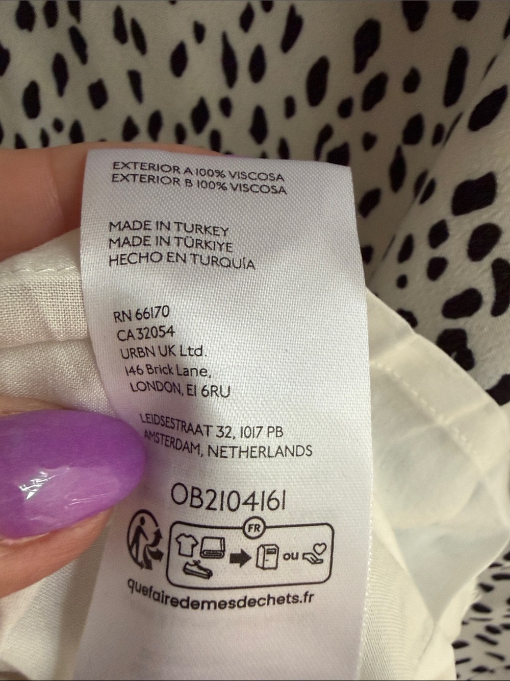 NWT Free People Dalmatian White Midi Skirt with Black Spot Print Size S - Picture 12 of 12